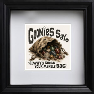 Goonies Marble Bag Poster | 80s Adventure Movie Pop Culture Wall Art